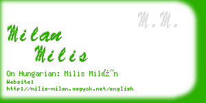 milan milis business card